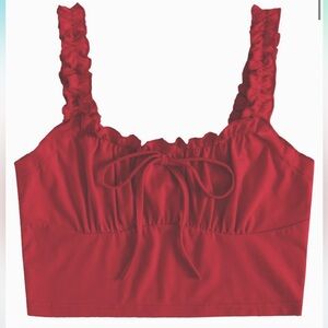🌹Sexy red milkmaid top - 90s - witchy - vampy size 🌹